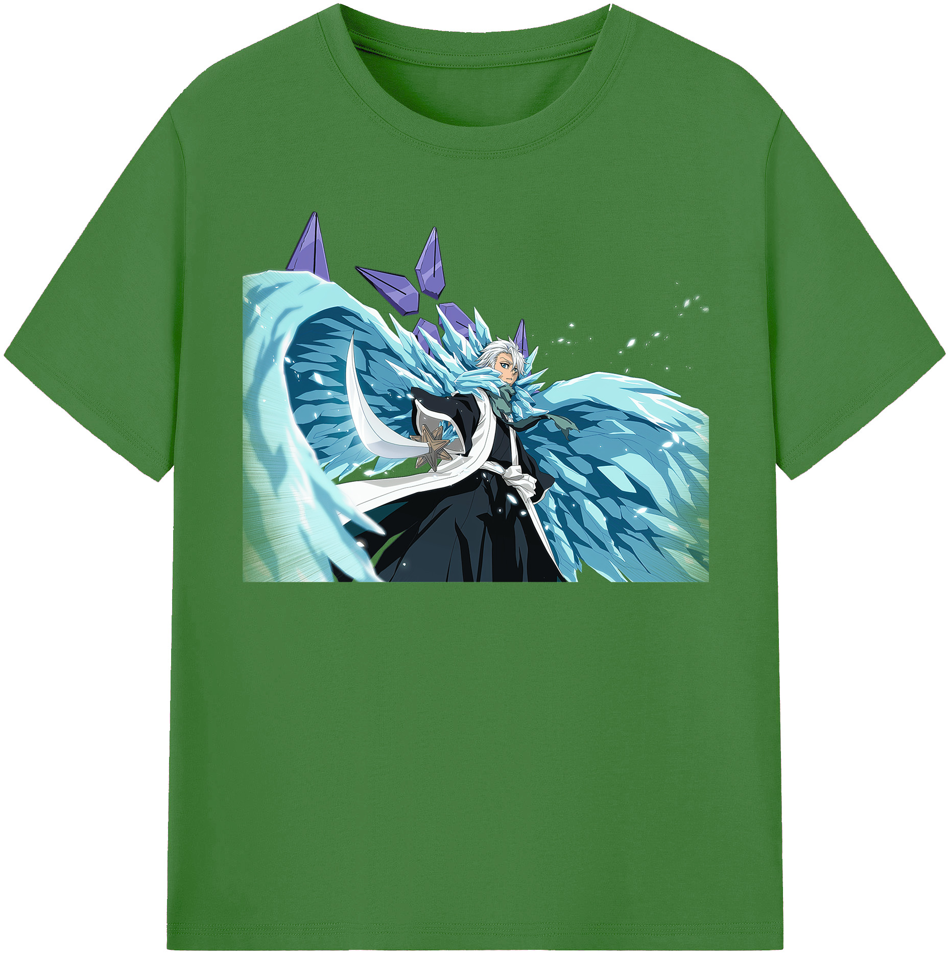 （画像用） ブリーチ 日番谷冬獅郎（ひつがや とうしろう） BLEACH Hitsugaya Toushirou レディースカジュアルプリントTシャツ（綿100％）
